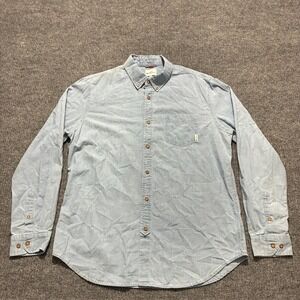 Ben Sherman Mens Button Down Shirt Size L Blue Cotton Pocket Long Sleeve